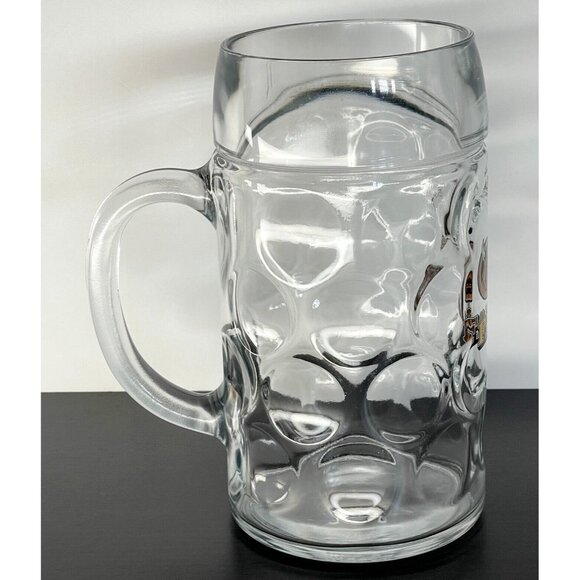 FAXE Beer Jumbo Super Mug Glass 44 oz Viking Denmark Gold Logo Helmet Lager Ale - Picture 2 of 8